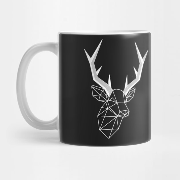 Geometric Light line Stag Low-poly Head by Roosiff